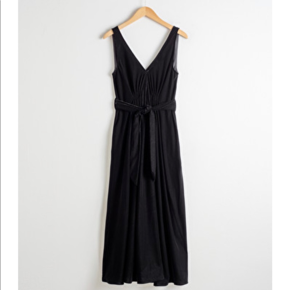 & Other Stories Belted Velvet Midi Dress